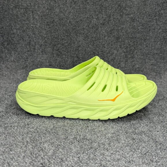 Hoka Ora Recovery Slide Sandals Men\'s Size 14 Neon Yellow Athletic Running Beach